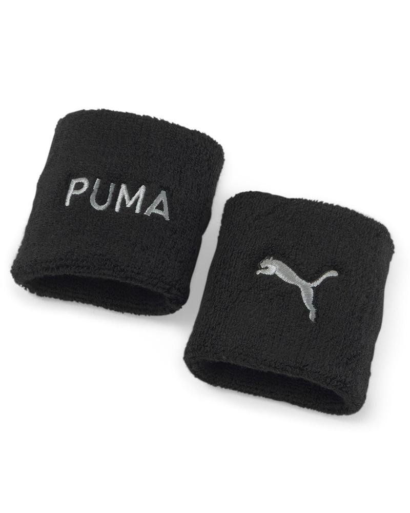 MUÑEQUERAS DE FITNESS PUMA CON LOGO BORDADO - NEGRAS (PAR) NEGRO