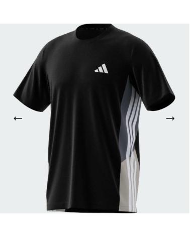 T-SHIRT ADIDAS ESSENTIALS SEASONAL JI8397 NERA CON PANNELLI GRIGI BLACK