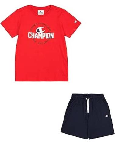 CHAMPION SPORT SET 306991-RS011: RED T-SHIRT AND NAVY BLUE SHORTS RS011