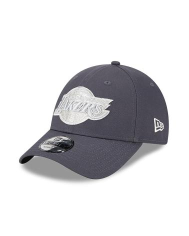 BONÉ DE BEISEBOL NEW ERA LOGO LOS ANGELES LAKERS CINZA ESCURO NEGRO
