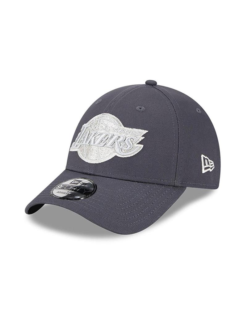 BONÉ DE BEISEBOL NEW ERA LOGO LOS ANGELES LAKERS CINZA ESCURO NEGRO