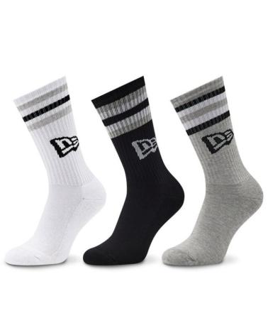 NEW ERA 3-PACK SPORTS SOCKS WHITE BLACK GREY BLANCO