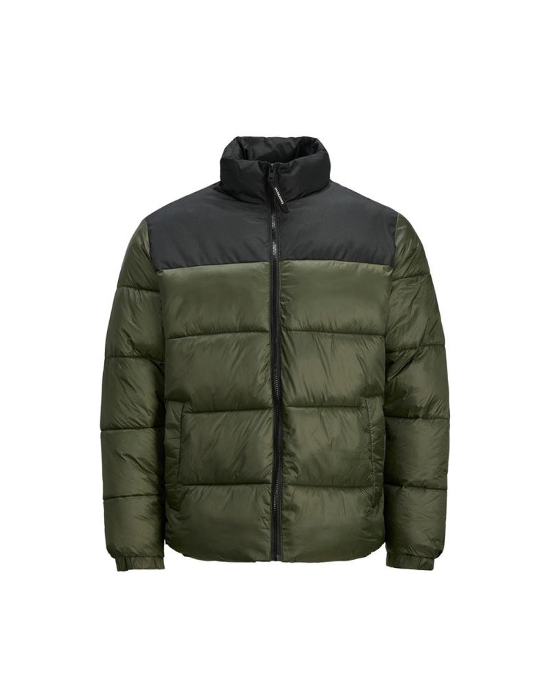 JACK & JONES MANTEAU MATELASSÉ PUFFER JJETOBY ROSIN VERT ROSIN