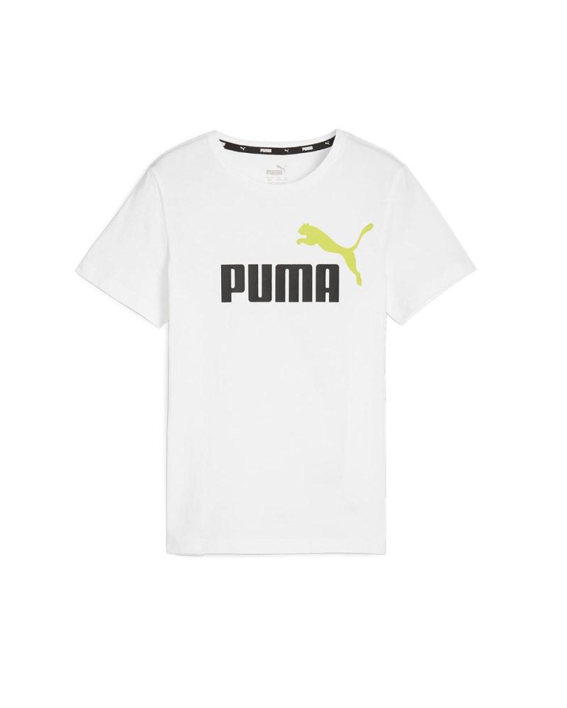 PUMA T-SHIRT COL LOGO TEE B BLANC POUR ENFANT (RÉF. 586985-32) 32