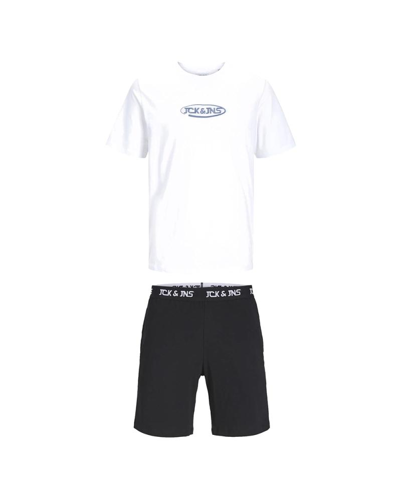 CONJUNTO JACK & JONES JACOLIVER PARA CRIANÇA - BRANCO E PRETO WHITE BLACK