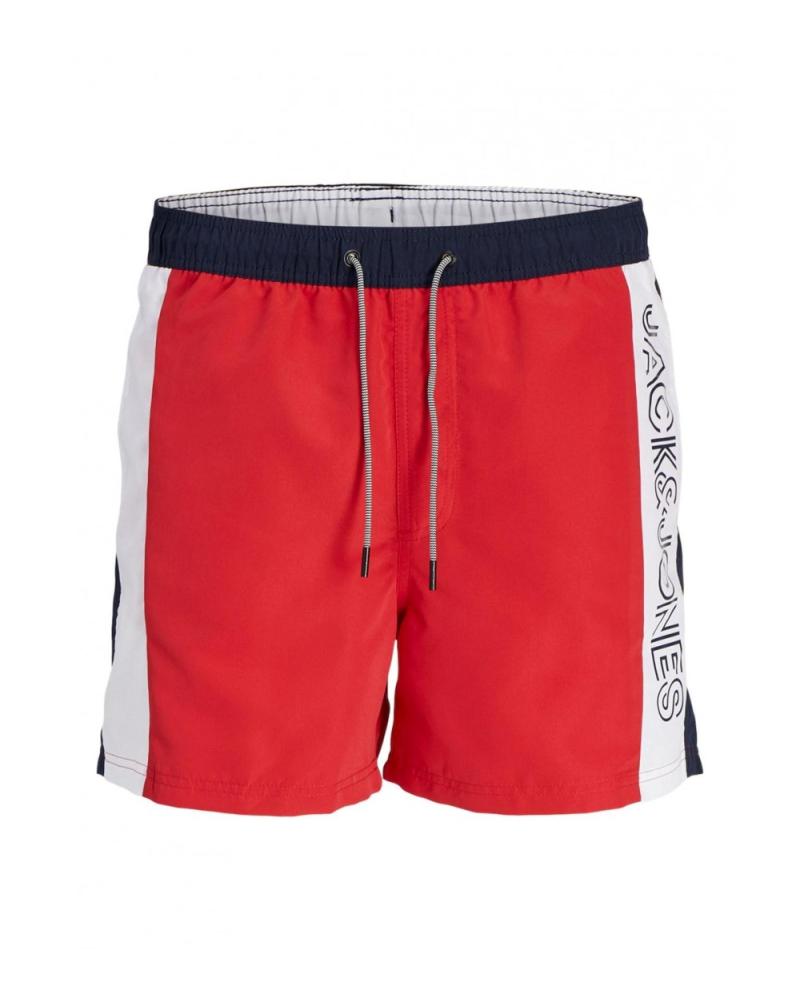 JACK & JONES ROTE SHORTS MIT KORDELZUG UND SEITENSTREIFEN RED