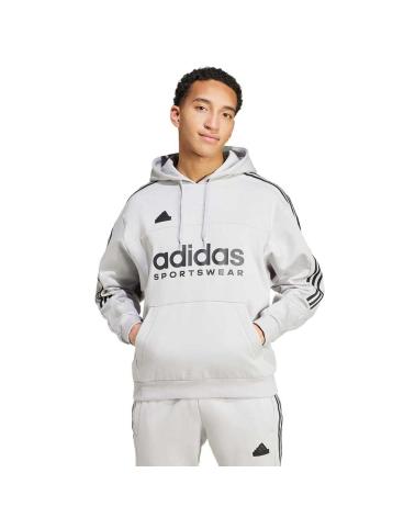 ADIDAS GRETWO-BLACK GREY HOODIE WITH FRONT LOGO GRETWO-BLACK