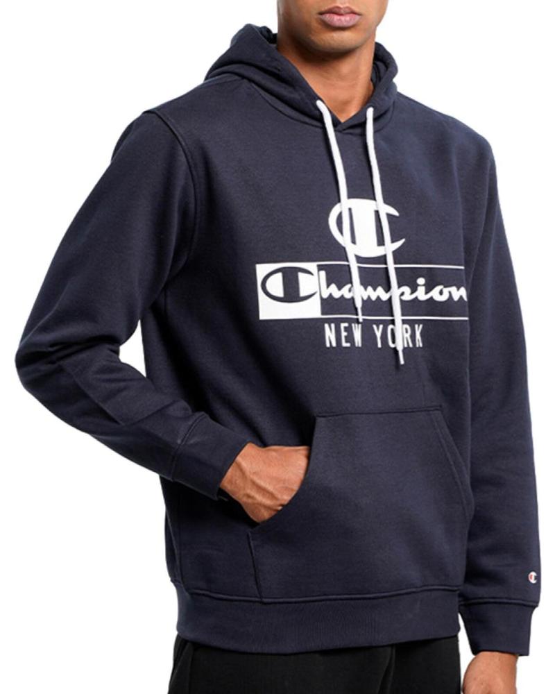 FELPA CON CAPPUCCIO CHAMPION 217994-BS501 BLU AZUL