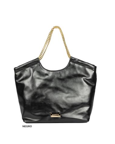 GIOSEPPO BLACK WOMEN'S HANDBAG WITH GOLD CHAIN NEGRO
