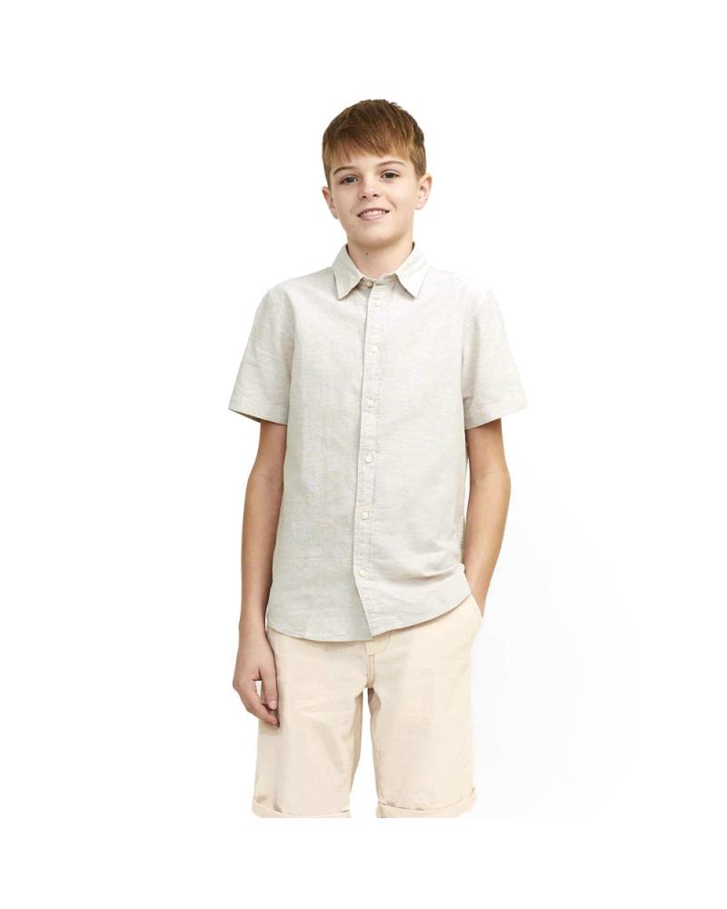 CAMICIA JACK & JONES JJELINEN BLEND SHIRT BEIGE PER BAMBINO -