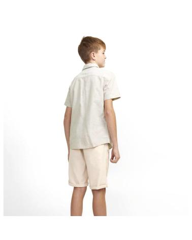 CAMICIA JACK & JONES JJELINEN BLEND SHIRT BEIGE PER BAMBINO -