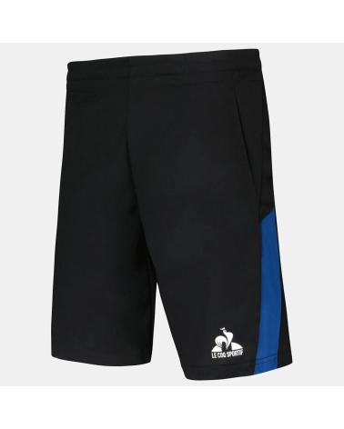 LE COQ SPORTIF SHORT D'ENTRAÎNEMENT NOIR AVEC DÉTAIL BLEU NEGRO