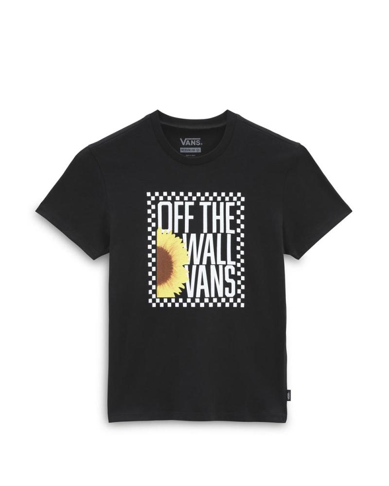 VANS OFF THE WALL SUNLIT CREW BLACK T-SHIRT NEGRO