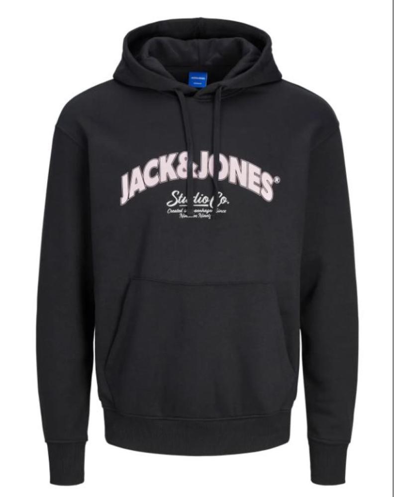 FELPA CON CAPPUCCIO NERA JACK & JONES PER RAGAZZO BLACK