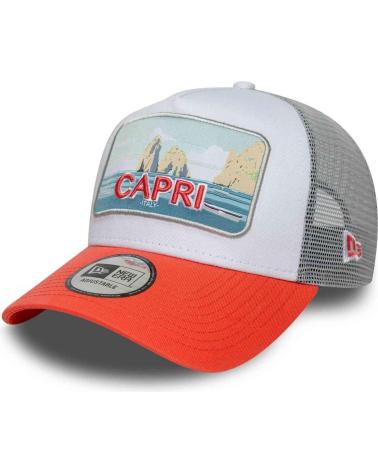 BONÉ TRUCKER NEW ERA CAPRI OSFM BEGE LARANJA BEIGE