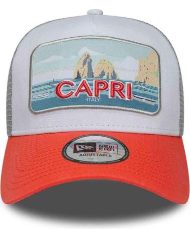 BONÉ TRUCKER NEW ERA CAPRI OSFM BEGE LARANJA BEIGE