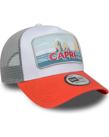 BONÉ TRUCKER NEW ERA CAPRI OSFM BEGE LARANJA BEIGE