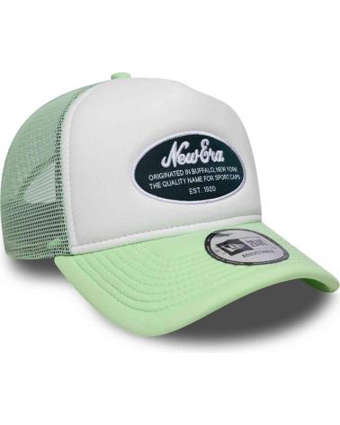NEW ERA BONÉ TRUCKER LOGO OVAL BRANCO E VERDE CLARO OSFM NEGRO