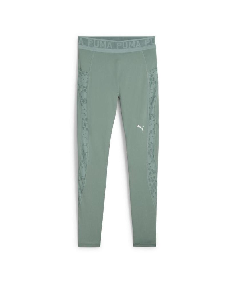 PUMA LACE SPORTS LEGGINGS 526778 GREEN FOR WOMEN 30