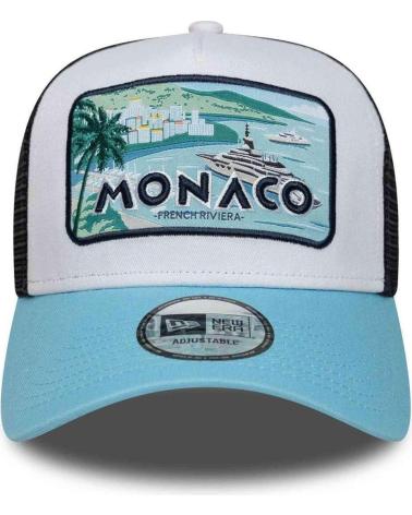BONÉ TRUCKER NEW ERA MONACO BRANCO E AZUL CLARO BLANCO