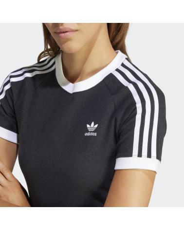 CAMISETA ADIDAS ORIGINALS 3-STRIPES RAGLÁN NEGRA Y BLANCA PARA MUJER GRIS