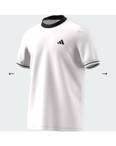 T-SHIRT ADIDAS CWHITE BIANCA CON COLLETTO E POLSINI A CONTRASTO DA UOMO CWHITE