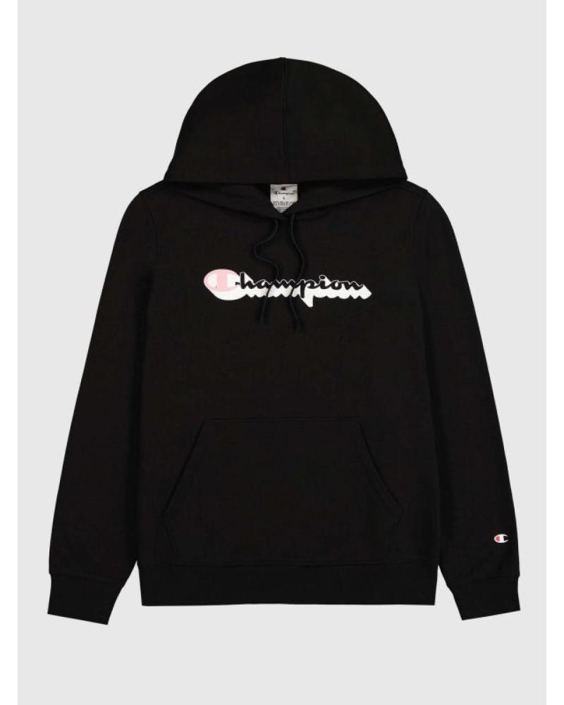 SUDADERA CON CAPUCHA CHAMPION NEGRA KK001 PARA HOMBRE KK001