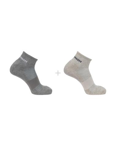 SALOMON CALCETINES EVASION 2 PACK GRIS CLARO-JASPEADO LIGHT GREY-HEATHER MEDIUM