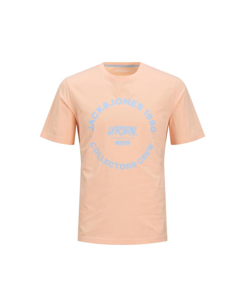 JACK & JONES T-SHIRT ORANGE MIT AUFDRUCK NARANJA