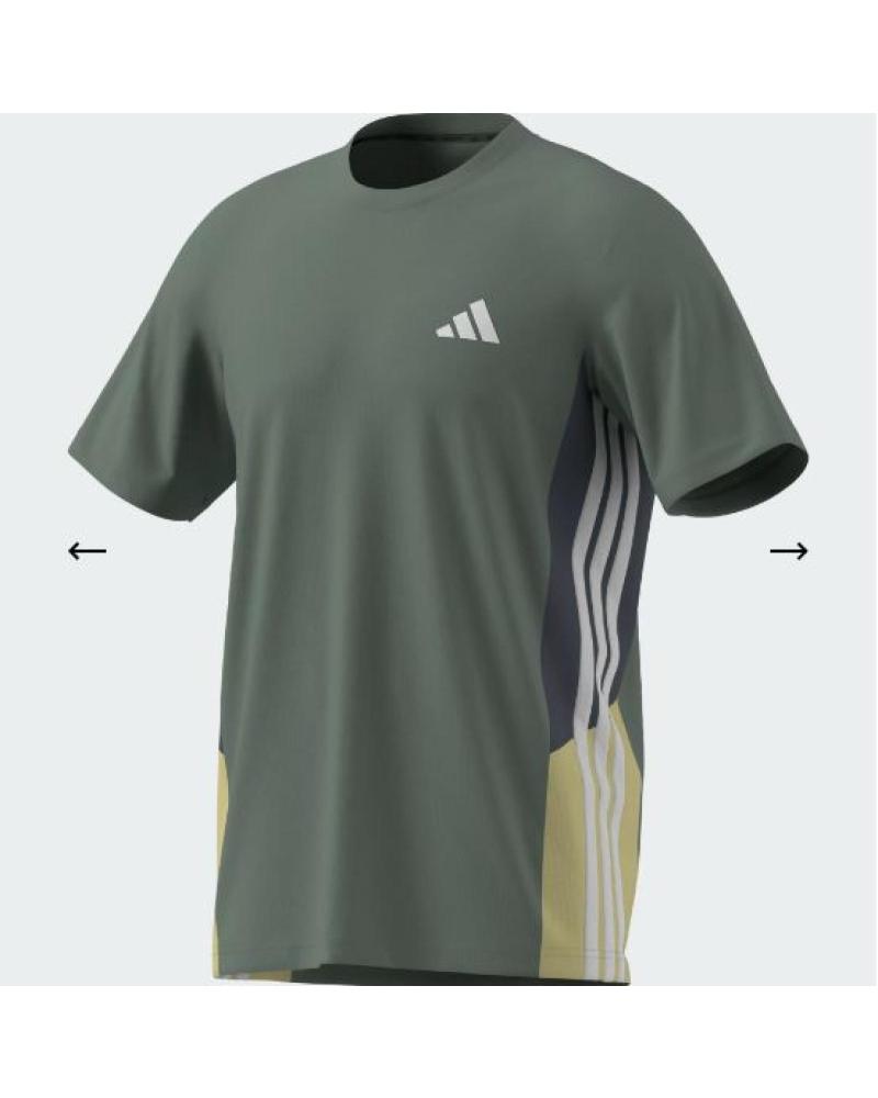 ADIDAS ESSENTIALS SEASONAL JI8398 KURZARM-T-SHIRT KHAKIGRÜN MIT GRAUEN EINSÄTZEN GRIS