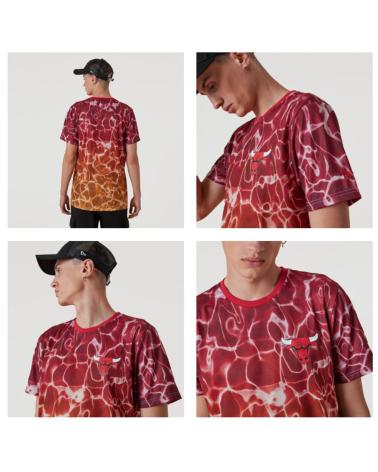T-SHIRT UOMO NEW ERA CHICAGO BULLS NBA TEAM WATERPRINT ROSSA ROJO