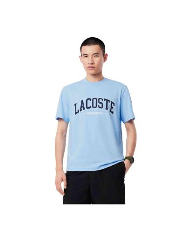 T-SHIRT LACOSTE UNIVERSITY LOGO TEE À MANCHES COURTES BLEU CÉLESTE AZUL