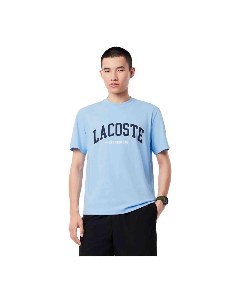 T-SHIRT LACOSTE UNIVERSITY LOGO TEE À MANCHES COURTES BLEU CÉLESTE AZUL