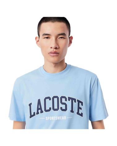T-SHIRT LACOSTE UNIVERSITY LOGO TEE À MANCHES COURTES BLEU CÉLESTE AZUL