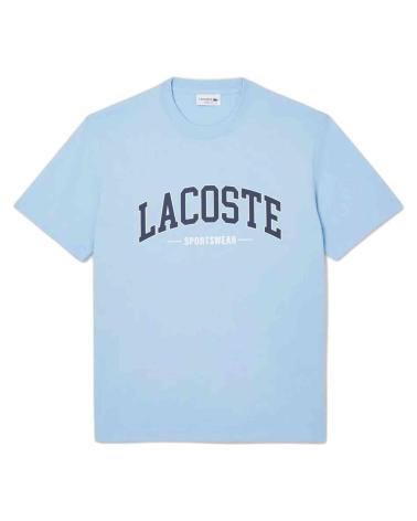 T-SHIRT LACOSTE UNIVERSITY LOGO TEE À MANCHES COURTES BLEU CÉLESTE AZUL