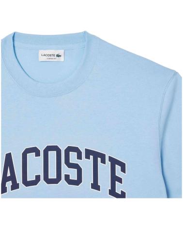 T-SHIRT LACOSTE UNIVERSITY LOGO TEE À MANCHES COURTES BLEU CÉLESTE AZUL