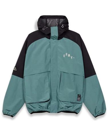 CHAQUETA ANORAK ZIP BICOLOR GRIMEY VERDE AZULADO Y NEGRO AZUL