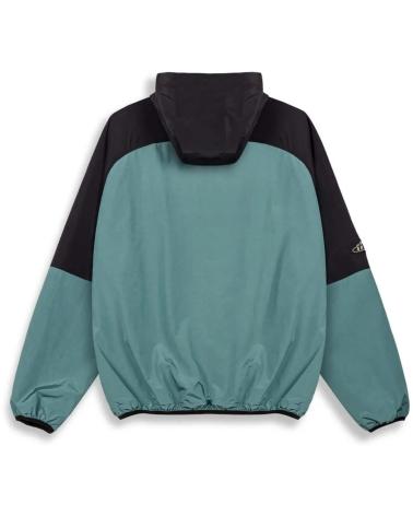GRIMEY ANORAK ZIP BICOLOR JACKET TEAL AND BLACK AZUL