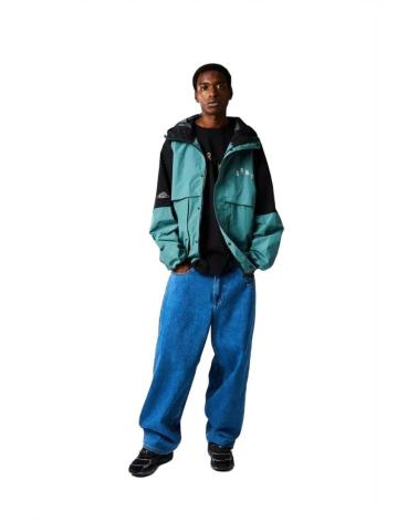 GRIMEY ANORAK ZIP BICOLOR JACKET TEAL AND BLACK AZUL