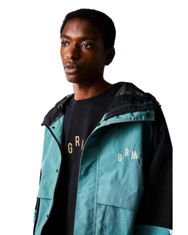 GRIMEY ANORAK ZIP BICOLOR JACKET TEAL AND BLACK AZUL