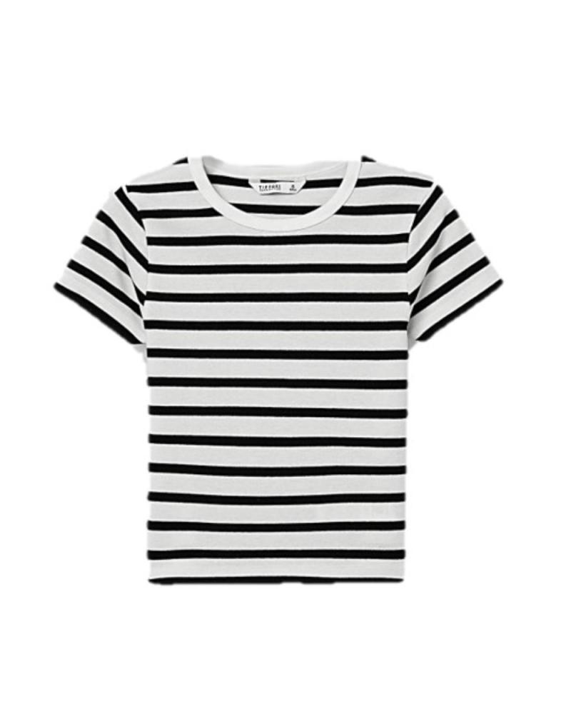 TIFFOSI STRIPED T-SHIRT MODEL 10053957 - WHITE AND BLACK BLANCO