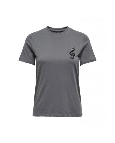 ONLY 'MUSICA' T-SHIRT MODEL 15330013 - GREY GRIS