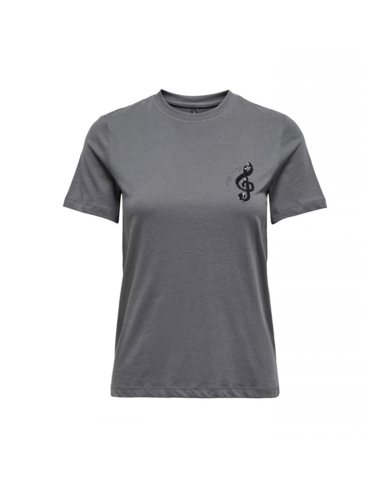 ONLY 'MUSICA' T-SHIRT MODEL 15330013 - GREY GRIS
