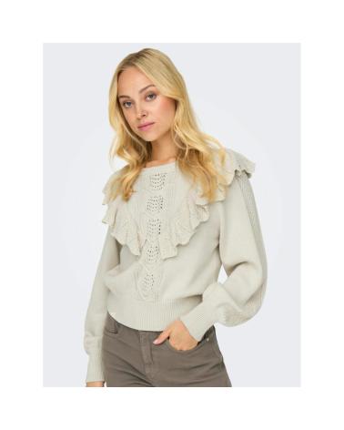 ONLY KNITTED SWEATER WITH RUFFLES MODEL 15324323 - BEIGE BEIG