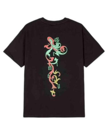 GRIMEY SCHWARZES T-SHIRT MIT FLAMMEN-LOGO-PRINT NEGRO