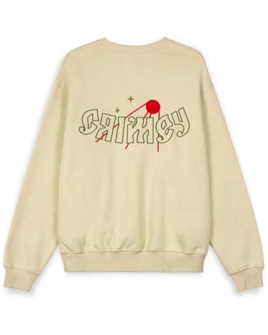 GRIMEY THE LOWER DEPTHS TOCHKA VINTA BEIGE SWEATSHIRT WITH GRAPHIC PRINT BEIGE