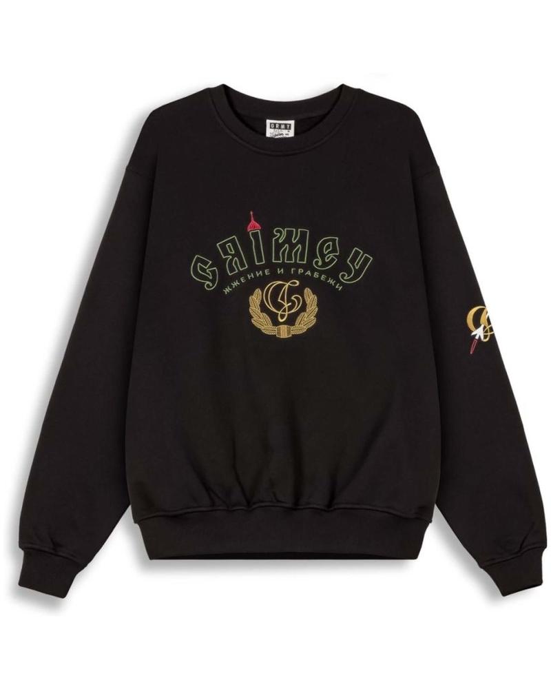 MOLETOM GRIMEY THE LOWER DEPTHS VINTAGE CREW PRETO COM ESTAMPA GRÁFICA BLK-BLACK