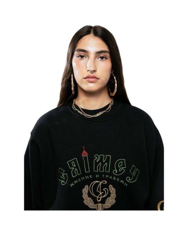 MOLETOM GRIMEY THE LOWER DEPTHS VINTAGE CREW PRETO COM ESTAMPA GRÁFICA BLK-BLACK