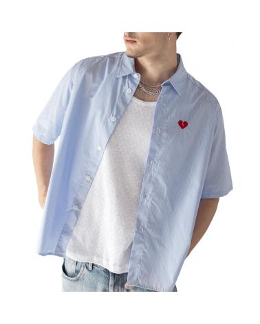 KAOTIKO HEMD HEART SHIRT STREIFEN BLAU MEHRFARBIG MULTICOLOR