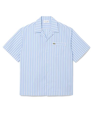 CAMICIA LACOSTE RIGHE BLU MANICA CORTA MULTICOLOR